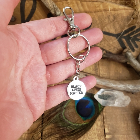 Black Lives Matter Keychain ☆BLM☆ Pursecharm ~Equality~Equal Rights~Peace~Love - Picture 6 of 11